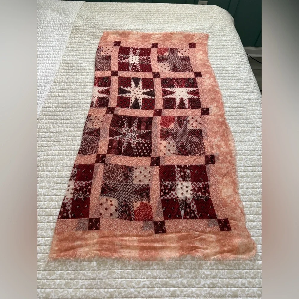Oversized 100% Wool | Western Paisley Patchwork Floral Fringe Square Scarf Wrap